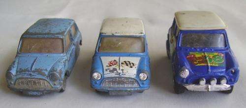 3 OLD MINI TOY CARS - EXTREMELY WELL PLAYED - PLEASE SEE CONDITION