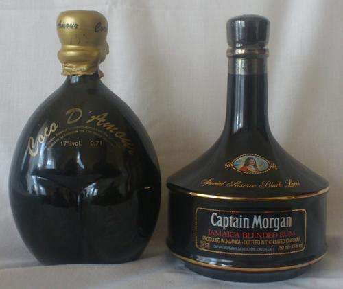 2 BOTTLES  - SEALED CAPTAIN MORGAN BLACK LABEL RUM AND COCO D AMOUR LIQUEUR (LOT 8)