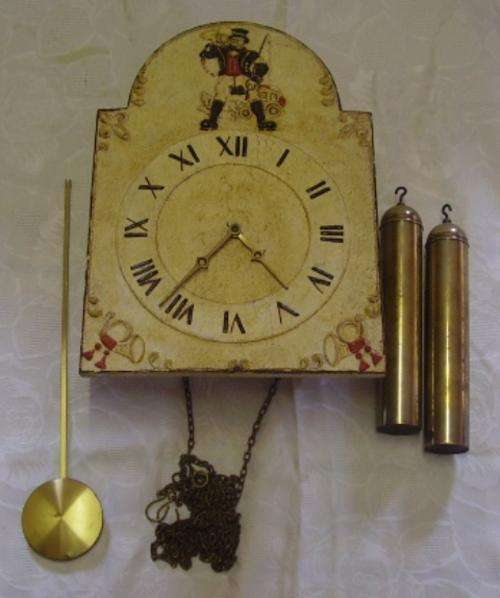 WOODEN  CASED JUNGHANS WALL CLOCK WITH WEIGHTS - NEEDS ATTENTION