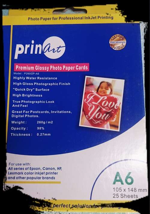 A6 Premium Glossy Photo Paper Cards
