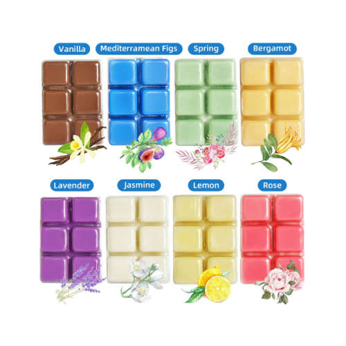 OHM Marbled Glass Wax Burner + Soy Wax Melts Variety Pack of 8 - 48 Cubes