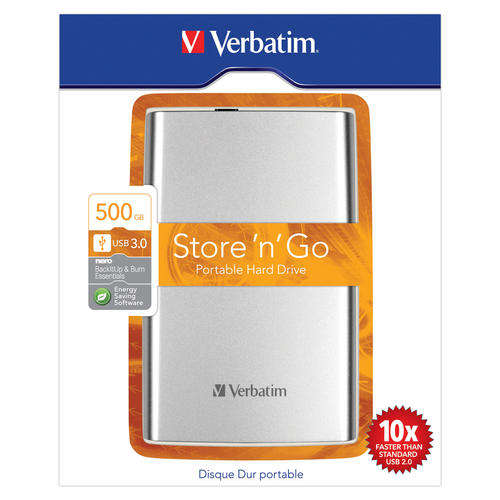 VERBATIM 500GB USB 3.0 PORTABLE HARD DRIVE