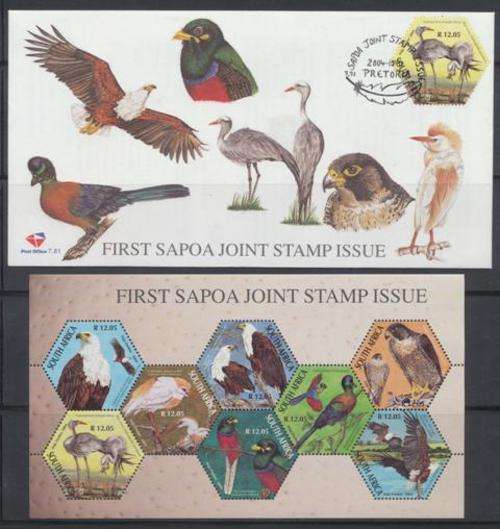 SAPOA FIRST JOINT STAMP ISSUE, COVER & MINI-SHEET