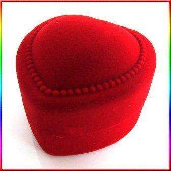 49 BOXES - Luxury Red Velvet Heart Shaped Ring Box