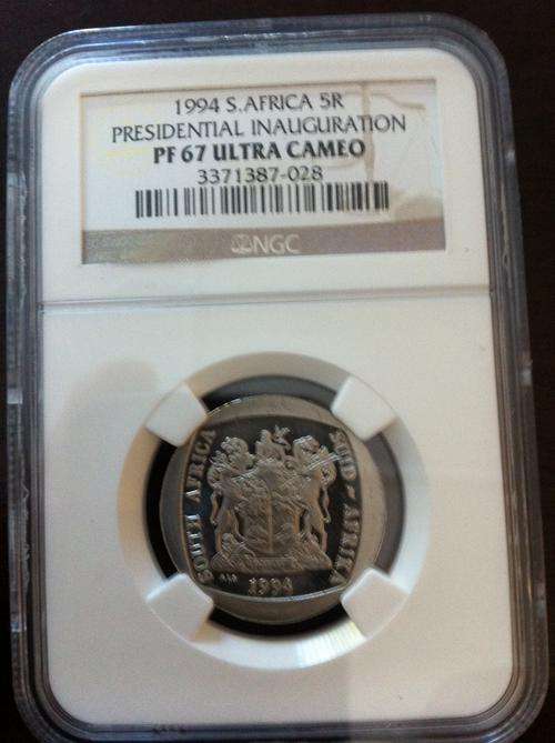**1994 S.Africa 5R Presidential Inauguration PF 67 Ultra Cameo** Do you have one yet??