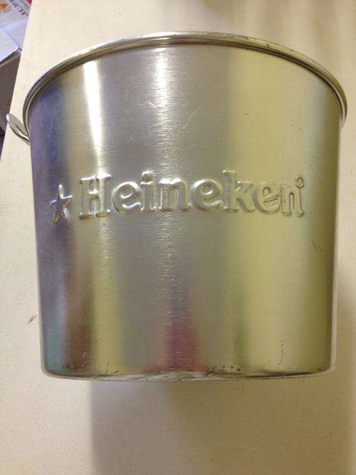 Heineken Metal Ice Bucket With Built In Opener