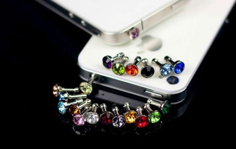Luxury Small Diamond Rhinestone 3.5mm Dust Plug For Iphone Ipad Sams