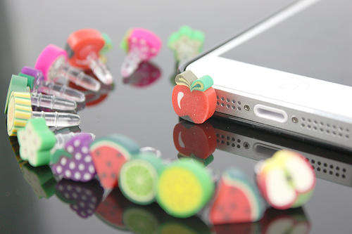 Luxury Phone Accessories Fruit 3.5mm Dust Plug For Iphone Ipad &Samsung HTC