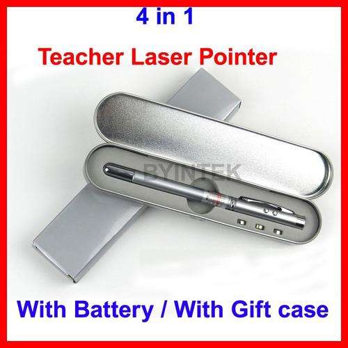 METAL LED / LASER TELESCOPIC POINTER PEN in a Metal Presentation Box