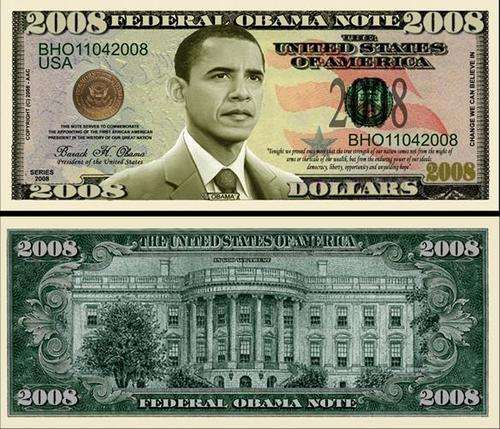 BARACK OBAMA 2008 PRESIDENTIAL DOLLAR BILL