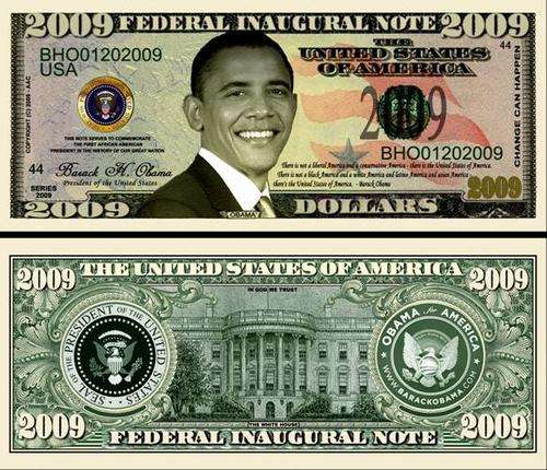 BARACK OBAMA 2009 PRESIDENTIAL DOLLAR BILL