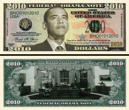 BARACK OBAMA 2010 PRESIDENTIAL DOLLAR BILL