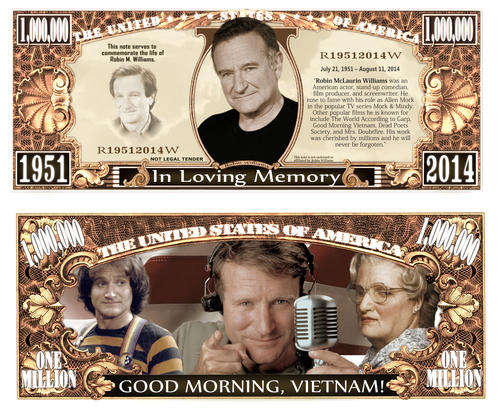 ROBIN WILLIAMS NOVELTY DOLLAR BILL