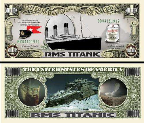 RMS TITANIC MILLION DOLLAR BILL