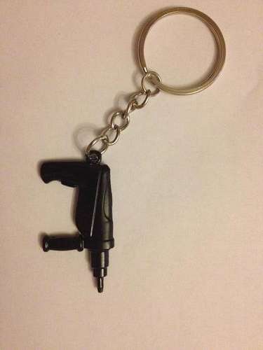 Black Metal Keyring - Machine Gun