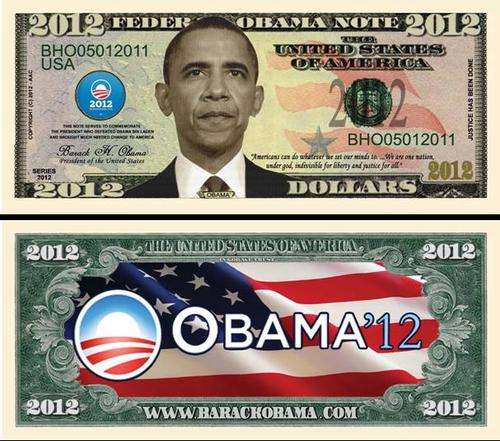 A BARACK OBAMA FOR PRESIDENT 2012 BILL