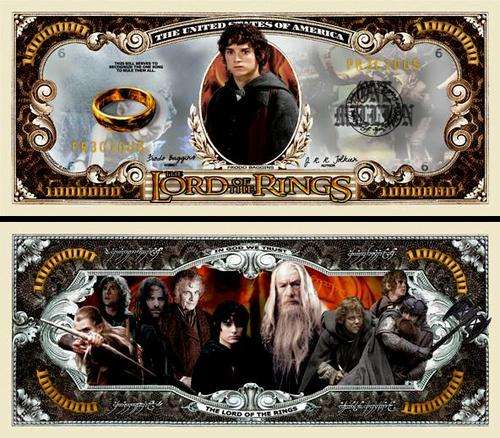 LORD OF THE RINGS MILLION DOLLAR BILL