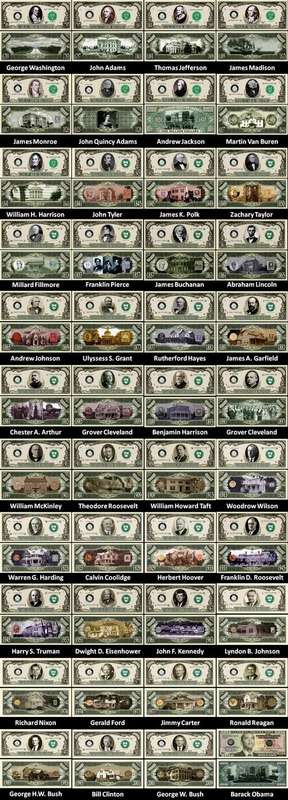 A COMPLETE SET OF THE U.S. PRESIDENTS BILLS - AMAZING!!!