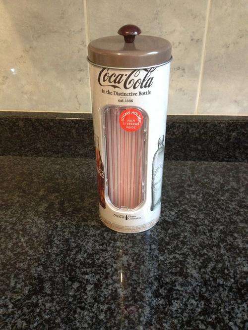 Coca - Cola Straw Holder ( Includes 50 straws )