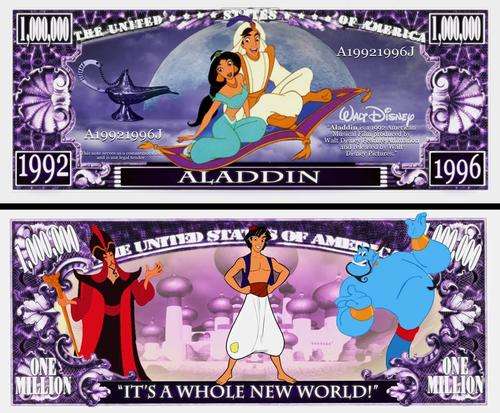 ALADDIN CARTOON MILLION DOLLAR BILL
