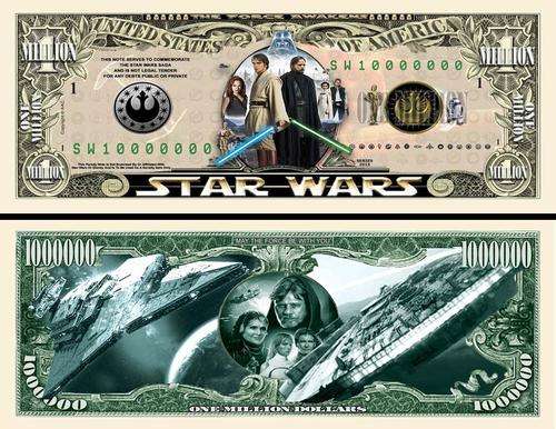 STAR WARS MILLION DOLLAR NOVELTY BILL