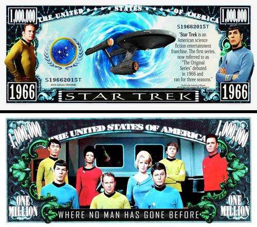 STAR TREK MILLION DOLLAR BILL