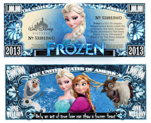 FROZEN MILLION DOLLAR BILL