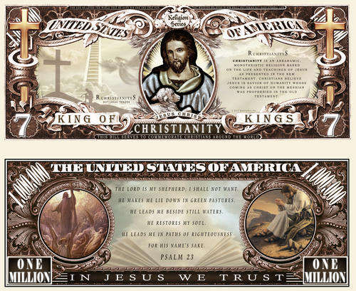 CHRISTIANITY NOVELTY MILLION DOLLAR BILL