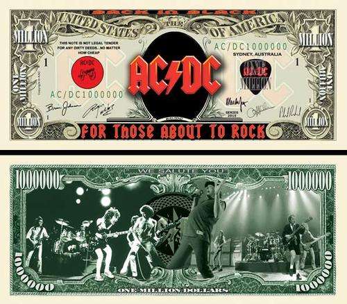AC/DC NOVELTY MILLION DOLLAR BILL
