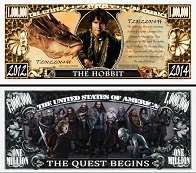 THE HOBBIT NOVELTY MILLION DOLLAR BILL