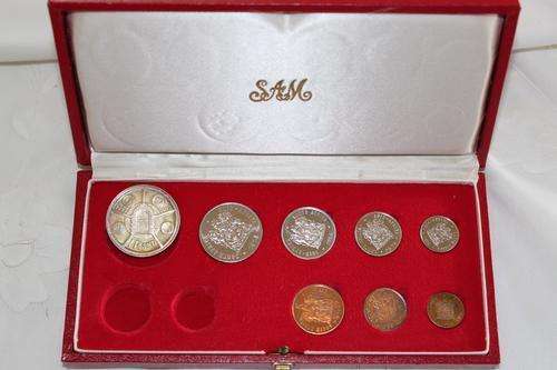 South Africa 1974 Short Proof Set with Silver R1 in Red SA Mint Box