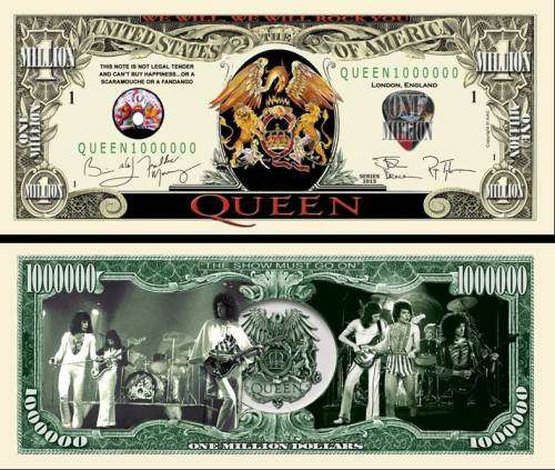 QUEEN ONE MILLION DOLLAR NOVELTY BILL
