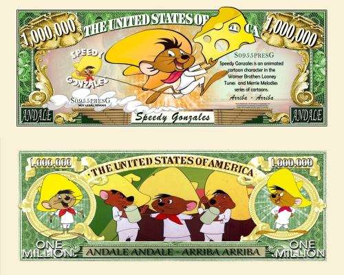 SPEEDY GONZALES CARTOON NOVELTY MILLION DOLLAR BILL