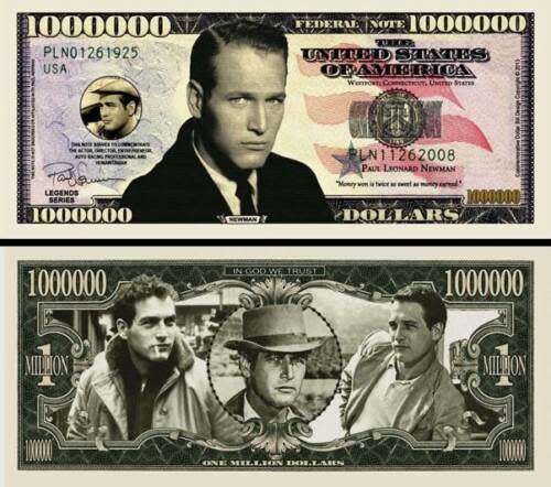 PAUL NEWMAN NOVELTY MILLION DOLLAR BILL