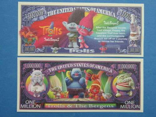 TROLLS NOVELTY MILLION DOLLAR BILL