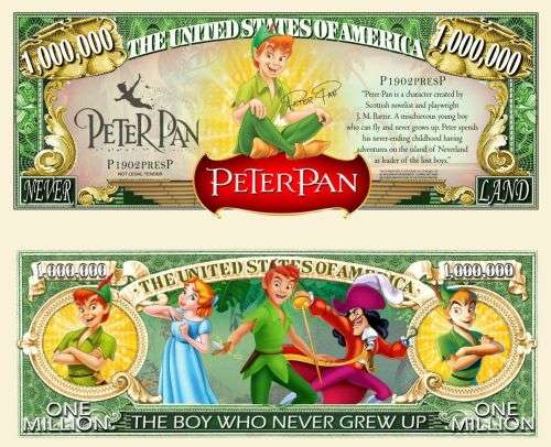 PETER PAN NOVELTY MILLION DOLLAR BILL
