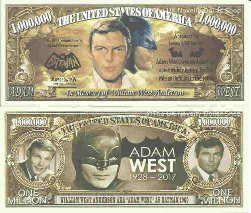 IN MEMMORY OF WILLIAM WEST ANDERSON NOVELTY MILLION DOLLAR BILL