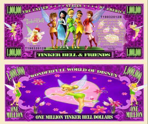 TINKERBELL AND FRIENDS NOVELTY MILLION DOLLAR BILL