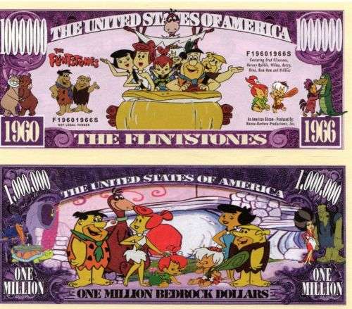 THE FLINTSTONES NOVELTY MILLION DOLLAR BILL