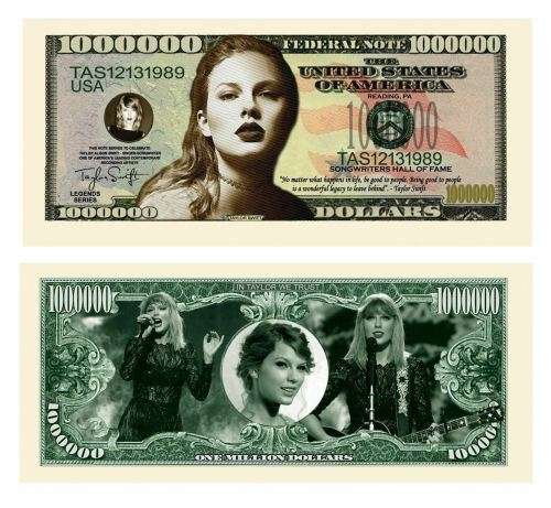 TAYLOR SWIFT NOVELTY MILLION DOLLAR BILL