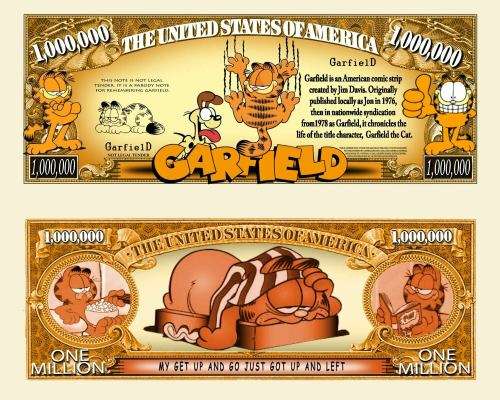 GARFIELD NOVELTY MILLION DOLLAR BILL