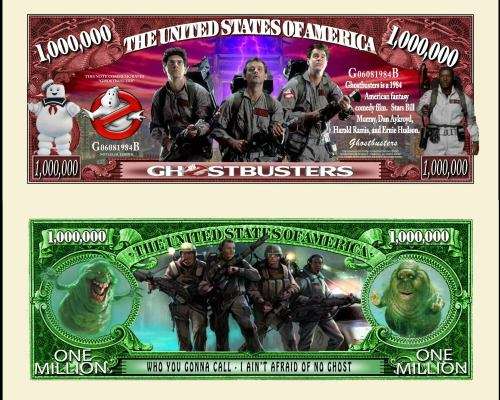 GHOSTBUSTERS NOVELTY MILLION DOLLAR BILL