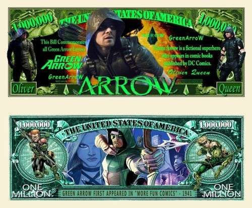 GREEN ARROW NOVELTY MILLION DOLLAR BILL
