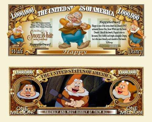 HAPPY DWARF NOVELTY MILLION DOLLAR BILL