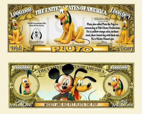 PLUTO NOVELTY MILLION DOLLAR BILL