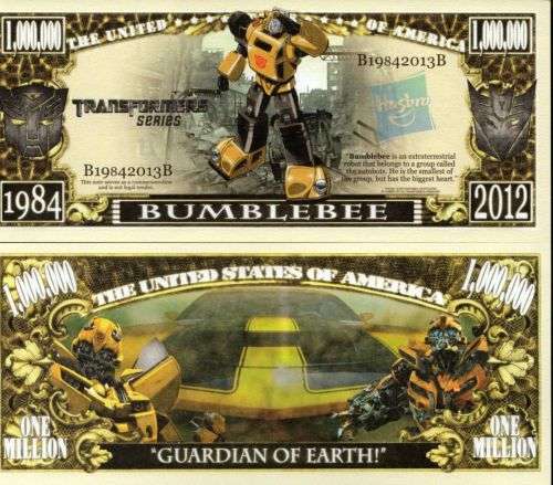 BUMBLEBEE NOVELTY MILLION DOLLAR BILL
