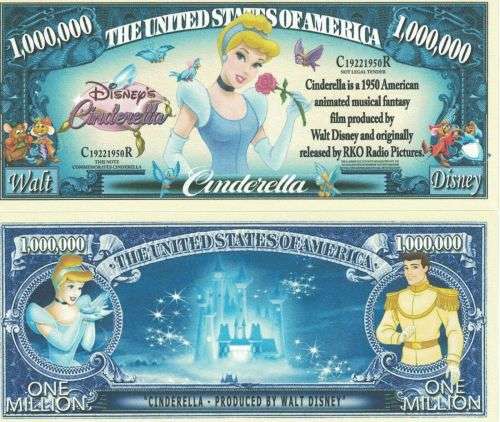 CINDERELLA NOVELTY MILLION DOLLAR BILL