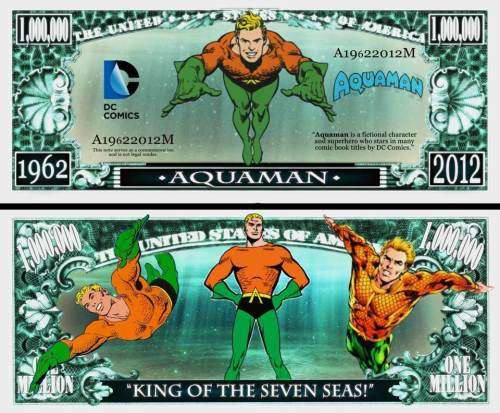 AQUAMAN NOVELTY MILLION DOLLAR BILL