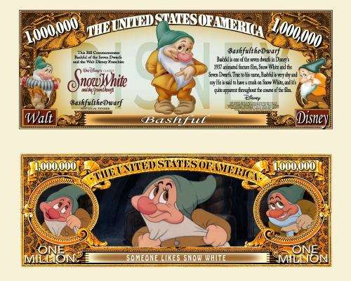 BASHFUL DWARF NOVELTY MILLION DOLLAR BILL