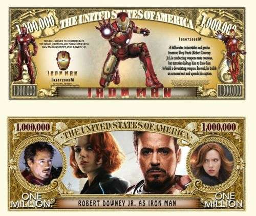 IRON MAN MILLION DOLLAR BILL